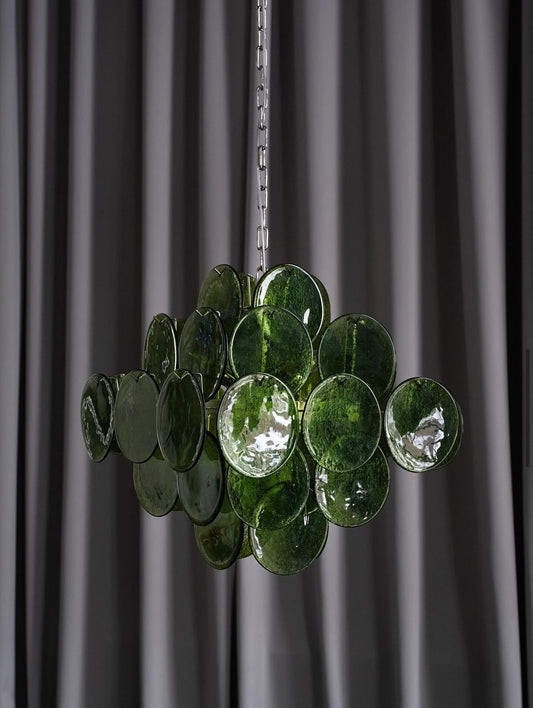 Murano Style Pink Disc Chandelier