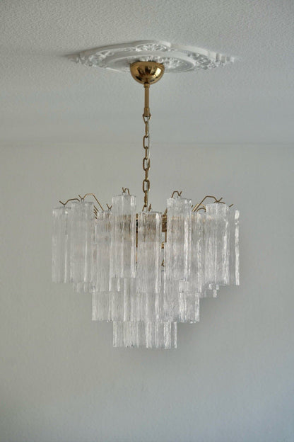 La Colonne -petite-Tiered Murano Style Glass Chandelier